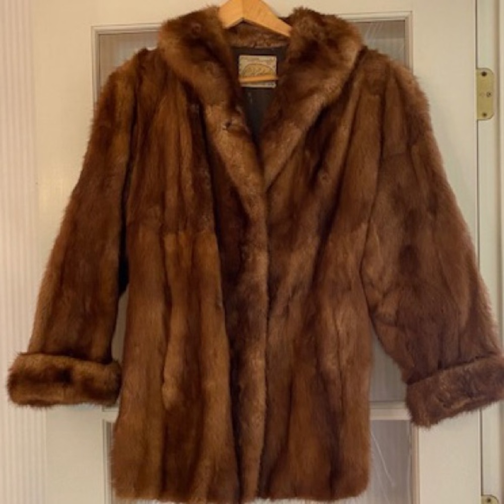 Vintage 1970s Brown Mink Jacket